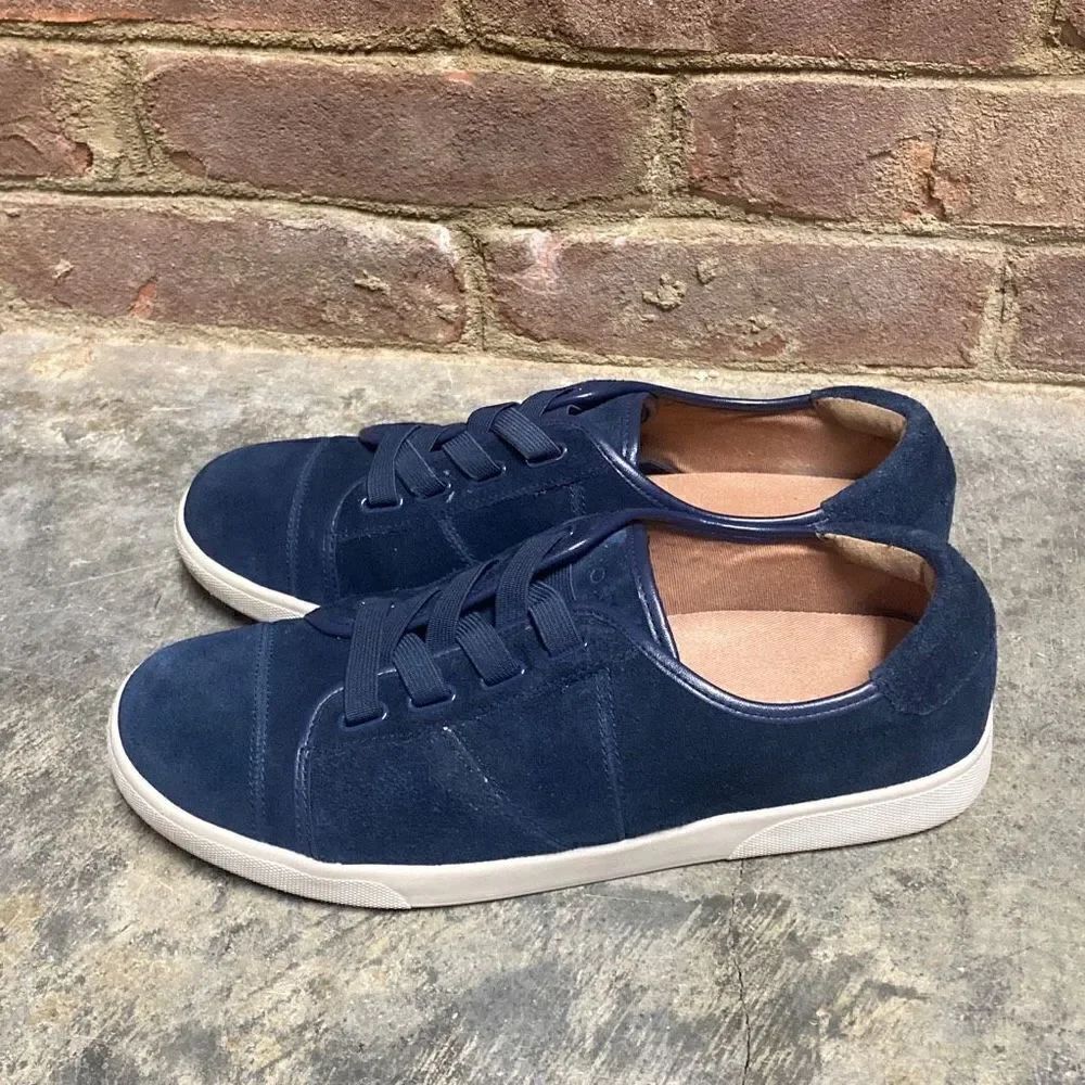 Vionic Blue Suede Slip On Sneaker Size 8 - Picture 4 of 9